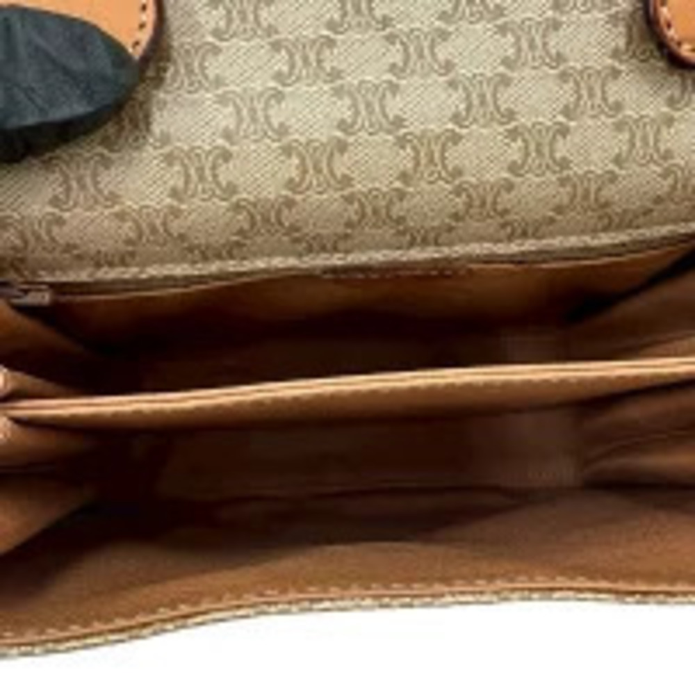 Celine Macadam Blazon Triomphe Leather Shoulder Bag Pouch Clutch Brown - Picture 9 of 10